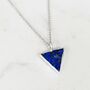 The Triangle Lapis Lazuli Gemstone Necklace, Silver, thumbnail 1 of 6