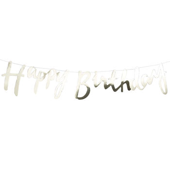 Designer Gold Foiled Happy Birthday Bunting Backdrop, 2 of 2
