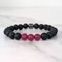 Men's Ruby And Lava Bead July Birthstone Bracelet, thumbnail 3 of 9
