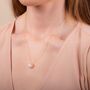 Round Rose Quartz 18k Gold Plated Necklace, thumbnail 2 of 4