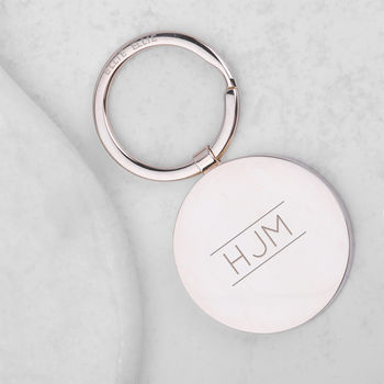 Initial Personalised Solid Circle Disc Keyring, 5 of 12