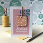 Personalised Pink Encouragement Bag Charm And Card, thumbnail 1 of 5