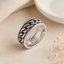 Men’s Personalised Oxidised Sterling Silver Chain Spinner Ring – 8mm, thumbnail 2 of 10