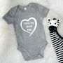 I Love My Uncle Personalised Heart Babygrow, thumbnail 5 of 9