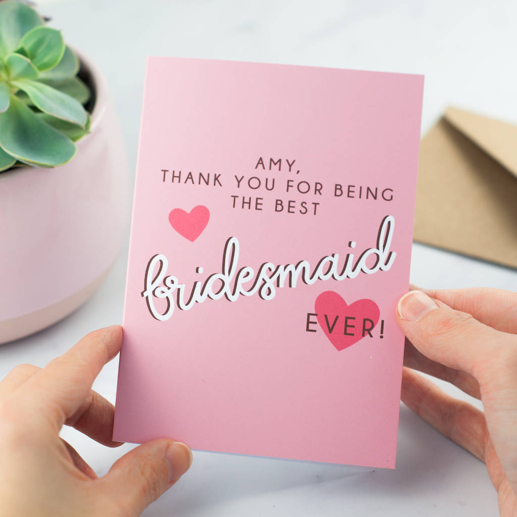 Personalised Thank You Card For Bridesmaid, 1 of 6