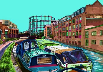 Regent's Canal East London Illustration Art Print, 3 of 3