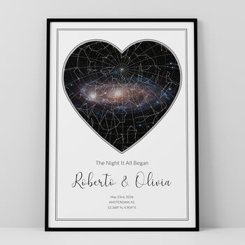 The Night It All Began Personalised Star Map Print Anniversary Gift, 3 of 12