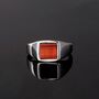 Men's Red Tigers Eye Gold Signet Ring For Men, thumbnail 8 of 12