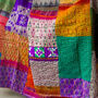 Silk Patchwork Multicoloured Hand Stiched Kantha Quilt, thumbnail 7 of 9