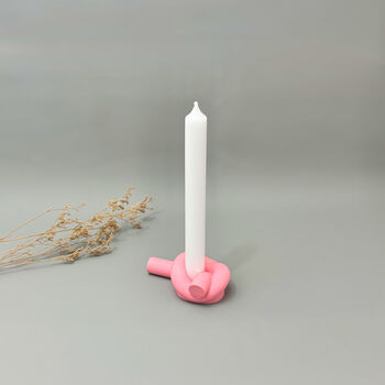 Knot Dinner Candle Holder And Pink Candlestick Holder, 8 of 11