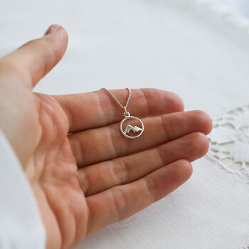 Sterling Silver Personalised Mountain Necklace – Adventure Gift, 12 of 12