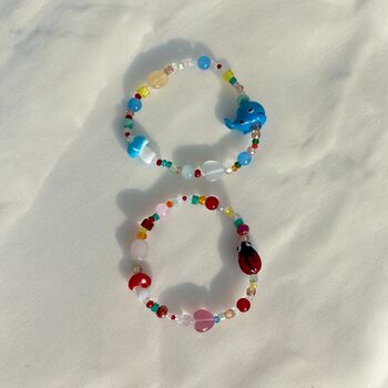 Multi Coloured Beaded Dolphin Bracelet, 2 of 4