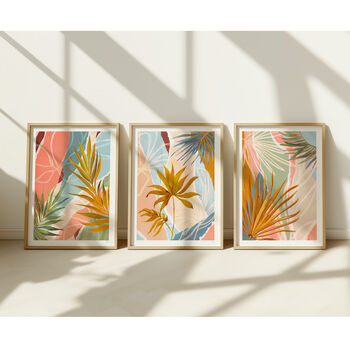 Botanical Abstract Print Set – Hand‑Painted Collage Trio, 2 of 12
