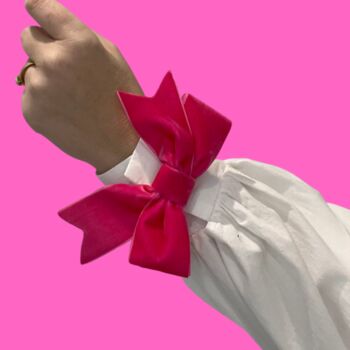 Velvet Bow Clip On Button Covers – Statement Shirt Accessories, 2 of 10