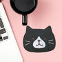 Cute Cat Coaster Cat Lover Gift Two Colours, thumbnail 1 of 2