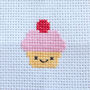 Kawaii Cup Cake Mini Cross Stitch Kit, thumbnail 4 of 10