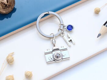 Personalised Camera Keyring Photographer Gift. Travel Keyring, 3 of 9