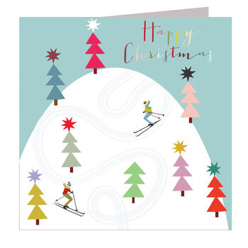 Christmas Skiers Greetings Card, 2 of 3