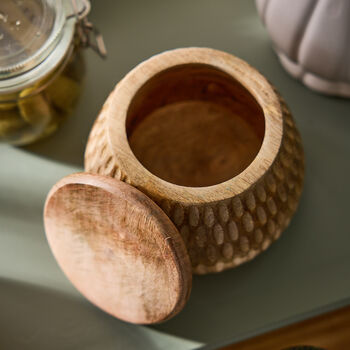 Textured Wooden Box With Lid, 4 of 4