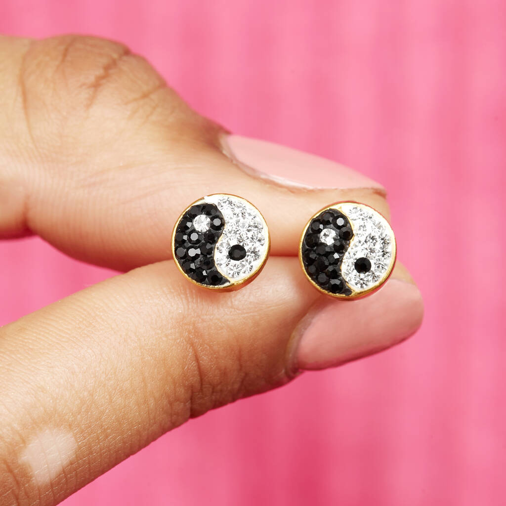 Yin yang earrings on sale gold