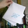 Personalised Initials Heart Handkerchief With Date, thumbnail 2 of 6
