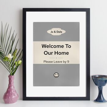 Please Leave By Nine Our Home Personalised Print Gift, 10 of 11