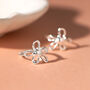 Sterling Silver Molten Flower Hoop Earrings, thumbnail 2 of 8
