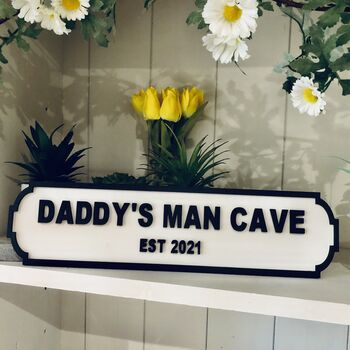 Personalised Father's Day Sign Dad Daddy Wooden Road, 2 of 2