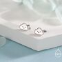 Tiny Cloud Stud Earrings In Sterling Silver, thumbnail 5 of 12