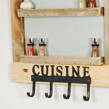 Wooden Spice Rack With Hooks, 4 of 5