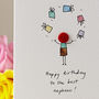 Personalised Handmade Button Juggler Birthday Card, thumbnail 3 of 12