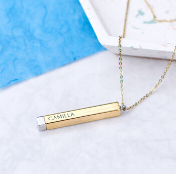 Personalised Secret Message Bar Necklace, 6 of 9