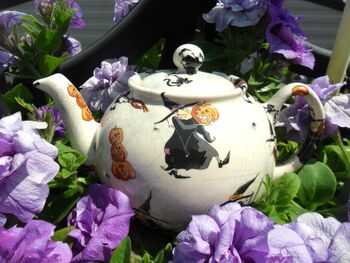 Two Cup Teapot In Hubble Bubble Witches Design, 5 of 6