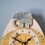 Elephants And Yellow Sand Personalised Wall Clock, thumbnail 2 of 6