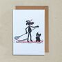 Paddle Board Dog Happy Birthday Greeting Card, thumbnail 2 of 3