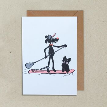 Paddle Board Dog Happy Birthday Greeting Card, 2 of 3