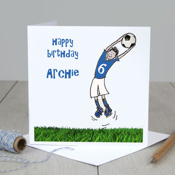 Personalised Red, Blue Or Green Football Birthday Card, 3 of 5
