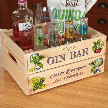 Personalised Gin Bar Treat Hamper Gift Crate, 3 of 5