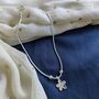 925 Silver Dangle Floral Plain Chain Payal Anklet, thumbnail 1 of 5