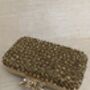 Gold Handcrafted Diamante Rectangular Clutch Purse, thumbnail 4 of 6