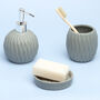 G Decor Grey Pattern Ceramic Bath Accessory Set, thumbnail 2 of 7