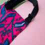 African Print Apron | Pink Leaf Omolara Print, thumbnail 2 of 6