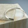 Mens' Curved Solid Silver Open Cuff Bracelet, thumbnail 2 of 11
