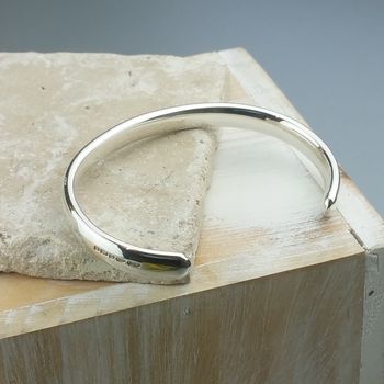 Mens' Curved Solid Silver Open Cuff Bracelet, 2 of 11