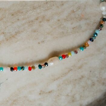90s Style Pearl Beaded Coloured Necklace, 2 of 5