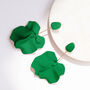 Racing Green Hand Painted Large Petal Drop Earrings, thumbnail 1 of 3