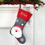 Personalised Grey Felt Santa Stocking, thumbnail 1 of 6