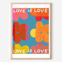 'Love Is Love No3' Floral Pop Art Print, thumbnail 1 of 4
