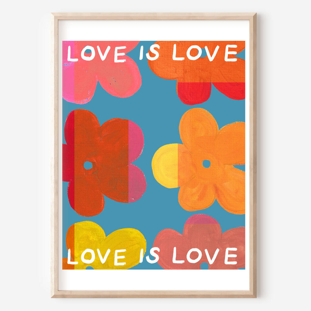 'Love Is Love No3' Floral Pop Art Print, 1 of 4