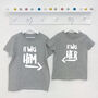 It Was Him/Her! Sibling Rivalry Babygrow And Tee Set, thumbnail 3 of 8